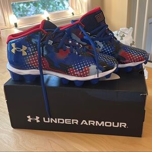 Brand New Under Armour Spotlight 4 RM "USA" Grade School Boys' Football Cleat